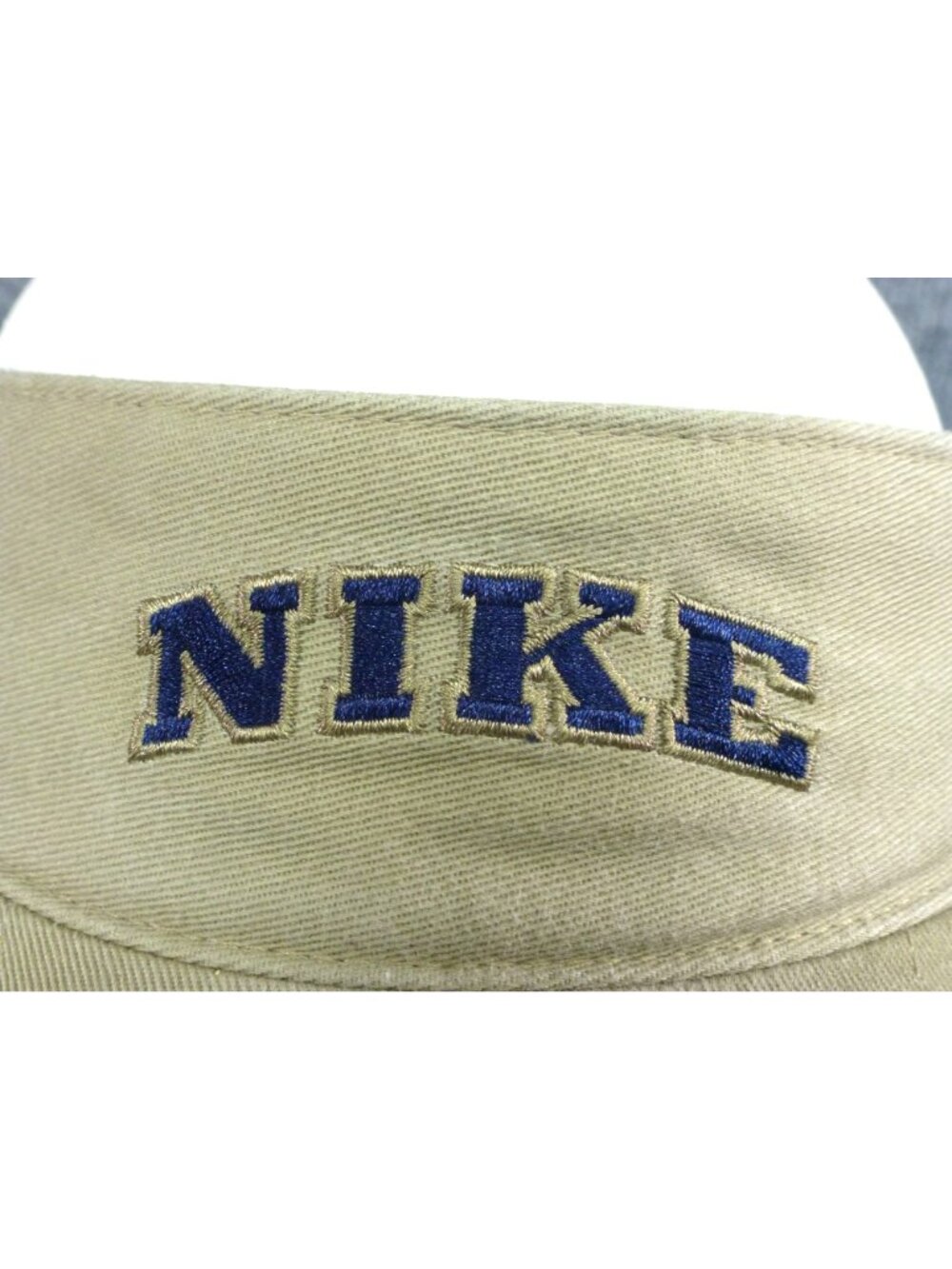 Nike Pro Classics Khaki Adjustable Sports Visor Hat With Navy Embroidered Logo - Picture 5 of 10
